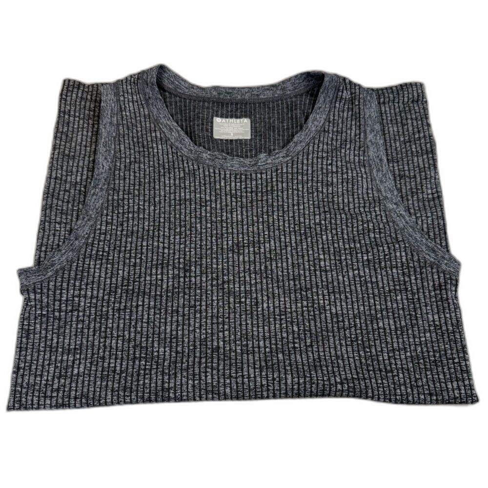 Athleta Renew CYA Ribbed Tank Heather Gray Athleisure Yoga Top Sz S - Picture 4 of 7